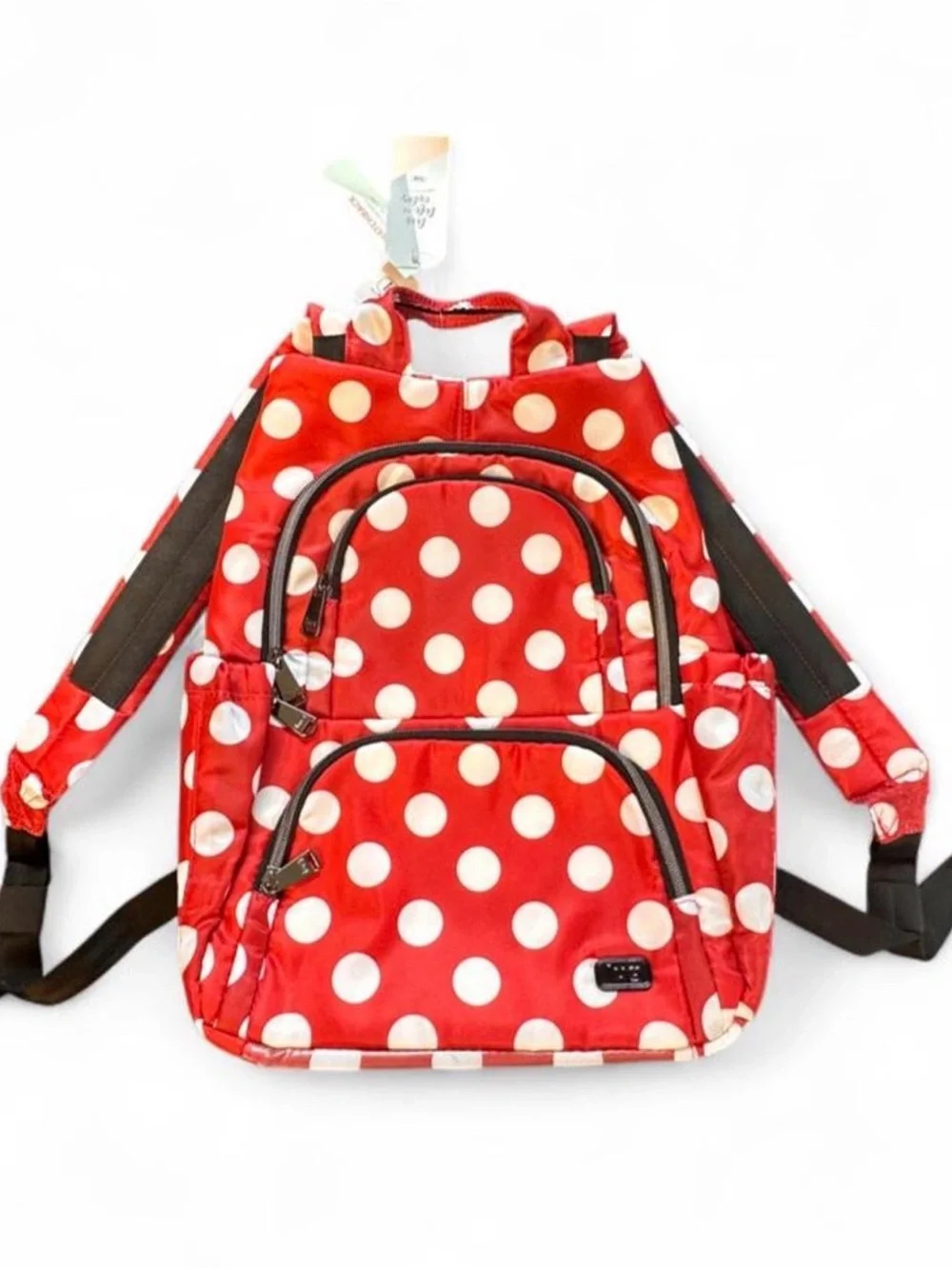 Lug Hatchback 3 Disney Minnie Mouse Style Crimson Polka Dot Backpack NWT Travel